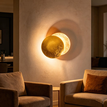Eclipse – Midcentury Iron Wall Sconce Gold Leaf Finish