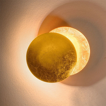 Eclipse – Midcentury Iron Wall Sconce Gold Leaf Finish